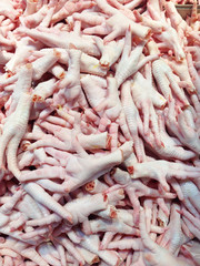 fresh Chicken foot at the market