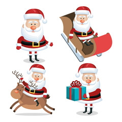 set santa claus reindeer design vector illustration eps 10