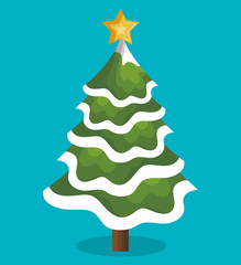 icon tree christmas snow design vector illustration eps 10