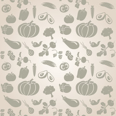 Set of vegetables. Seamless.