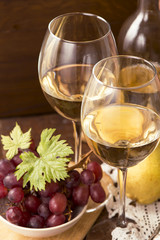 white wine and fruits