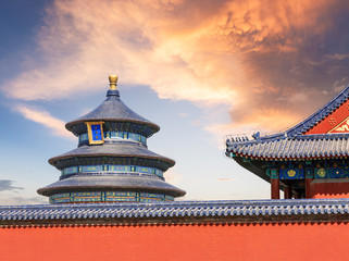 The beauty of the ancient temple,Temple of Heaven in Beijing,China