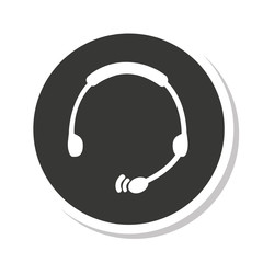 headphone call center equipment vector illustration design