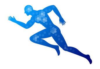 graphic human running, vector