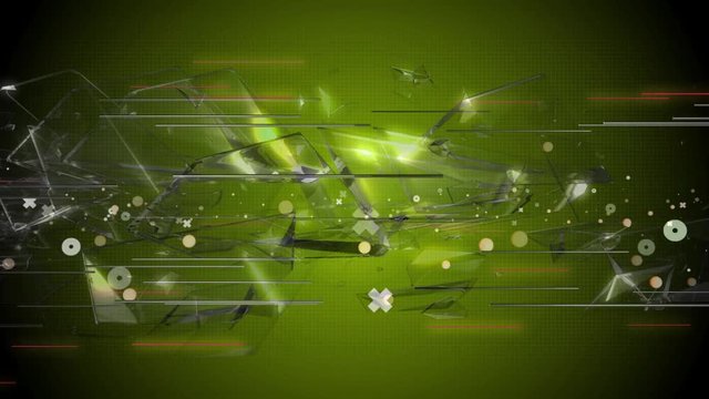 Seamless Abstract futuristic techno background color changing animation of shatter glass or crystal elements flowing and beam shooting pattern in sci-fi background for live music or concert in 4k loop