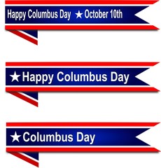 Fototapeta premium Happy Columbus Day banner illustration on white background