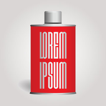 Red flask, with blank label. Vector illustration.