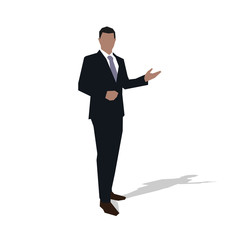 Business man flat vector illustration. Teacher, manager, boss, l