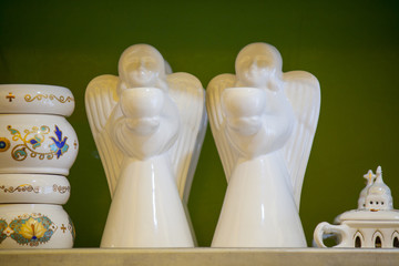two white angel Christian handmade