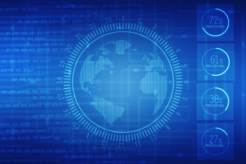 Digital Abstract technology background,2d illustration