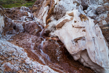 Salt evaporation pond at Maras, Peru