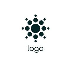 Vector of round abstract sign.  Logo. Business icon for the company. This concept graphic represents lighting design / Industry / Sport / Fitness. Chemistry and medical business. Illustration.