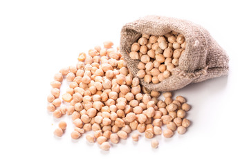 chickpeas on rustic background, healthy food concept