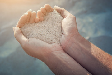 Sand in form of the heart