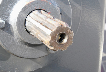 notched conical pin of stainless steel closeup