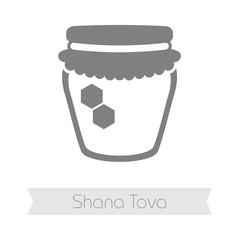 Jar of honey. Rosh Hashanah icon. Shana tova