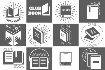 Education logo with books or reading emblems