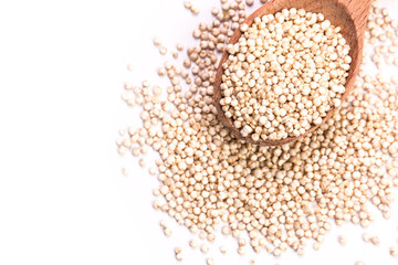 Heap of quinoa, healthy vegan food concept