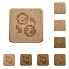 Euro Rupee exchange wooden buttons
