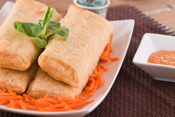 Vegetable spring rolls.