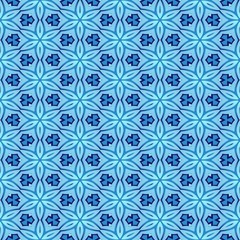 Abstract blue seamless ornamental  pattern for fabric.