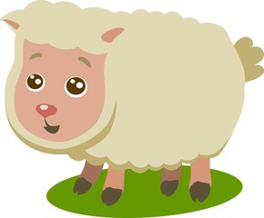 Baby Sheep Isolated Vector
