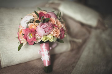 Wedding bouquet made from lovely flowers