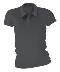 Women Black Polo Shirts Template