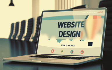 Website Design Concept on Laptop Screen. 3D Illustration.
