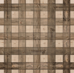 Seamless wood panels wall, square blocks composition