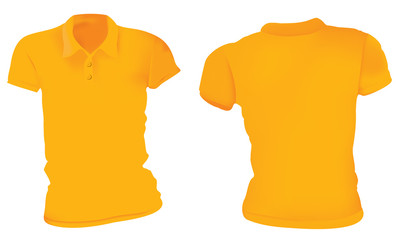 Women Orange Polo Shirts Template