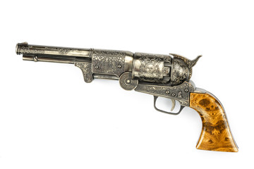 old gun of the 18th century on an isolated background