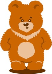 Obraz premium Cute Brown Bear Vector Isolated