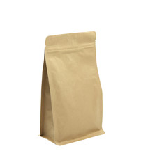 paper bag package isolated on white background.