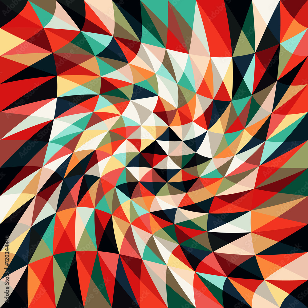 Poster Abstract Colorful Triangles Background Design