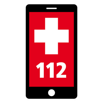 notruf 112 smartphone rot neg