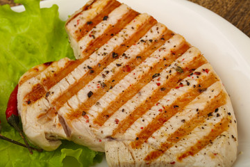 Grilled pork steak