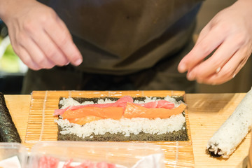 Chef Preparing Sushi
