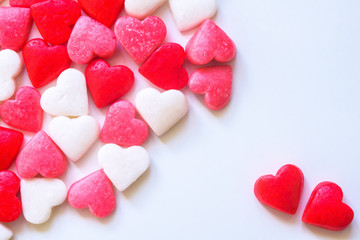 Valentines Day background with Fabric valentine heart on grunge