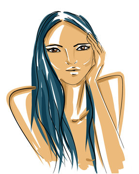 ritratto di bellissima donna mora abbronzata
