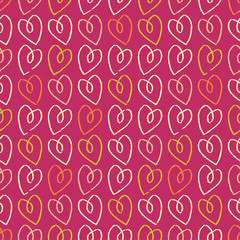 Seamless vector background with decorative hearts. Print. Cloth design, wallpaper.