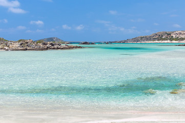 Sandy beach in Elafonisi, Crete, Greece