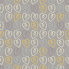 Seamless vector background with decorative hearts. Print. Cloth design, wallpaper.