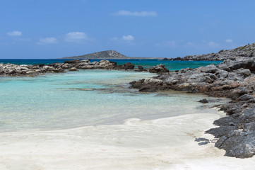 Sandy beach in Elafonisi, Crete, Greece