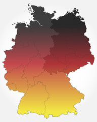Fototapeta premium Deutschland Karte - Neue Länder mit Verlauf