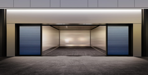 modern empty parking