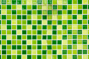 Green mosaic wall