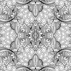Vector Seamless Abstract Black and White Tribal Pattern