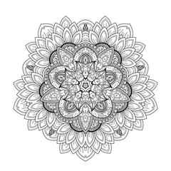 Vector Beautiful Deco Monochrome Contour Star