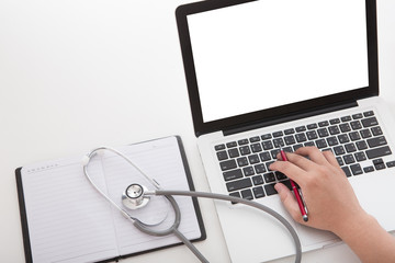 doctor working with laptop